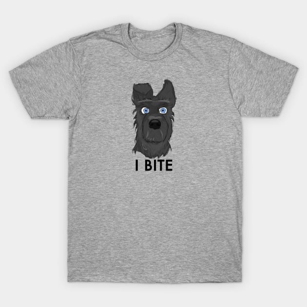 I Bite (Chief in Isle of Dogs) T-Shirt by Kinowheel